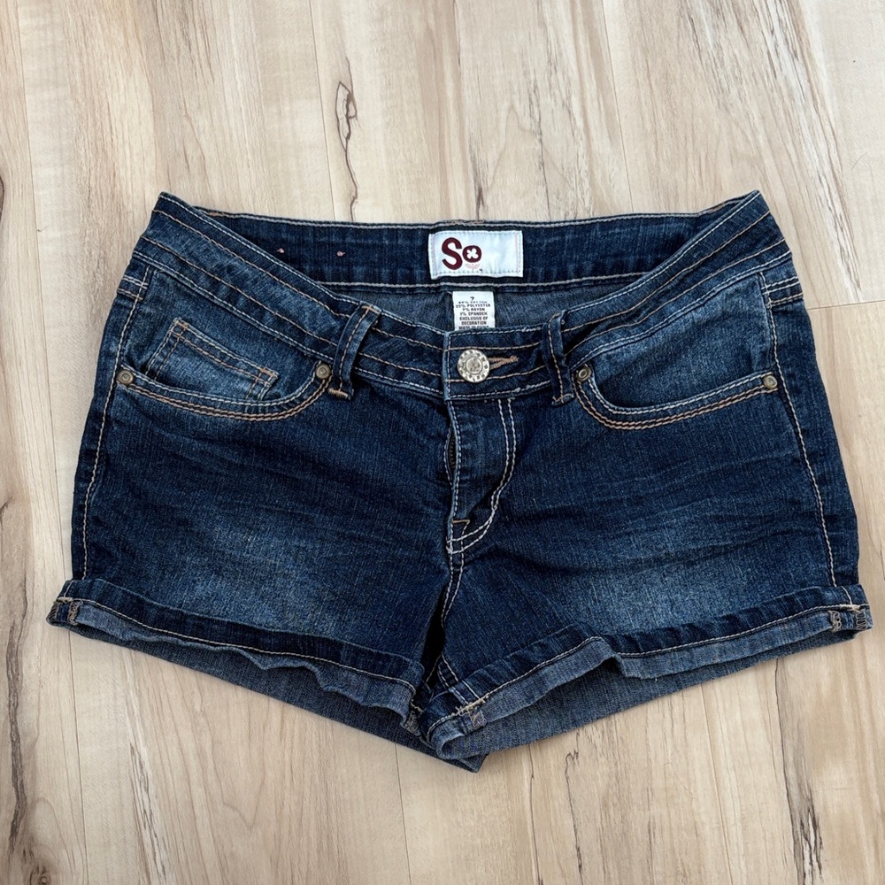 SO Women's Dark Wash Jean Shorts